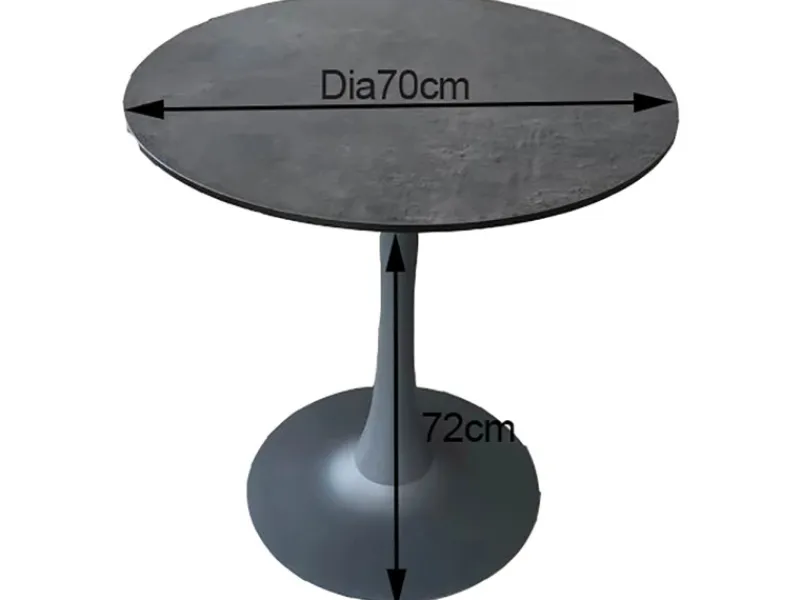 Klapptisch Rund Anthrazit 70 cm x 70 cm*Acamp Discount