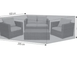 Premium-Schutzhülle mittlere Loungegruppen 205 cm x 150 cm x 85 cm Grau*Acamp Hot
