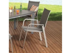 Set 4x Stapelsessel Urban 54 cm x 60 cm x 82 cm Platin-Graphit*Acamp Outlet