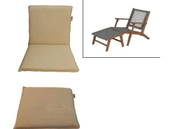 Sitzauflage Bangkok Beige für Relaxstühle 2-teilig mit separatem Fußteil*Acamp Discount