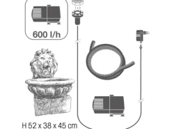 Terrassenbrunnen-Set Basel 38 cm x 45 cm x 52 cm LED*AcquaArte New