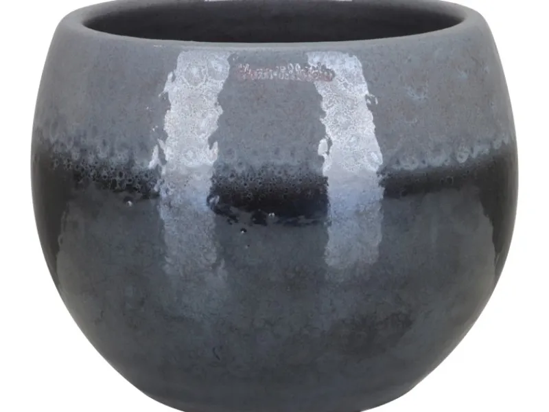A.H.G. Hydrokultur|Übertopf Luxa Keramik Ø 18 cm x 16 cm Anthrazit Glasiert