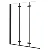 Outdoor Whirlpools|AICA 130x140cm Schwarz Badewanneaufsatz 3-tlg. Faltwand Duschwand 6mm ESG Nanoglas Duschabtrennung