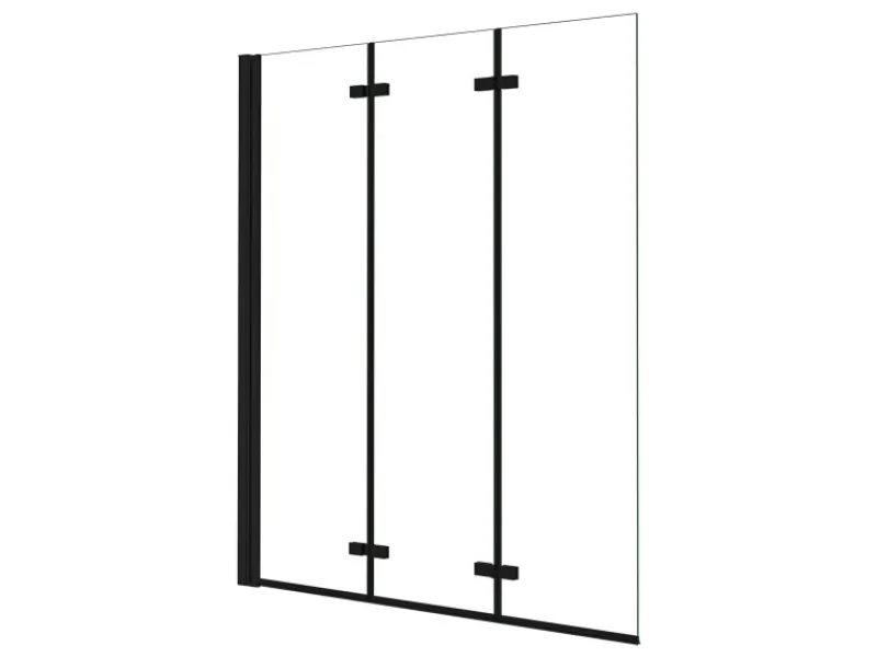 Outdoor Whirlpools|AICA 130x140cm Schwarz Badewanneaufsatz 3-tlg. Faltwand Duschwand 6mm ESG Nanoglas Duschabtrennung