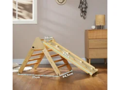 AIYAPLAY Fitnessgeräte|2 in 1 Klettergerüst Set mit Rutsche Indoor Kletterdreieck für Kinder