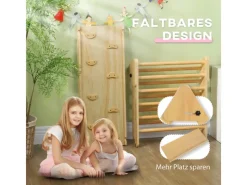 AIYAPLAY Fitnessgeräte|2 in 1 Klettergerüst Set mit Rutsche Indoor Kletterdreieck für Kinder