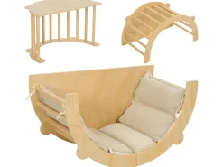 AIYAPLAY Fitnessgeräte|3 in 1 Klettergerüst Set mit Tischplatte Kissen für Kinder