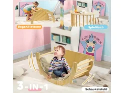 AIYAPLAY Fitnessgeräte|3 in 1 Klettergerüst Set mit Tischplatte Kissen für Kinder