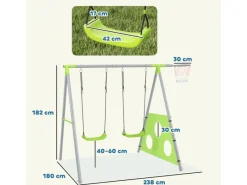3 in 1 Schaukelgestell Outdoor Schaukelgerüst mit 2 Schaukeln*AIYAPLAY Online