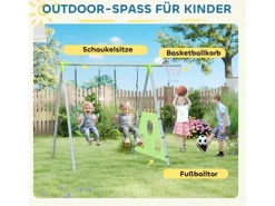 3 in 1 Schaukelgestell Outdoor Schaukelgerüst mit 2 Schaukeln*AIYAPLAY Online
