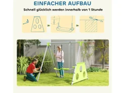 3 in 1 Schaukelgestell Outdoor Schaukelgerüst mit 2 Schaukeln*AIYAPLAY Online