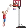 AIYAPLAY Outdoor-Spielzeug|Sportgeräte|Kinder Basketballkorb  Kunststoff Stahl Rot 83L x 2B x 250-310H cm