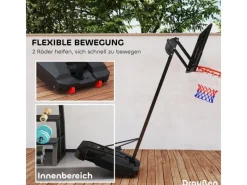 AIYAPLAY Outdoor-Spielzeug|Sportgeräte|Kinder Basketballkorb  Kunststoff Stahl Rot 83L x 2B x 250-310H cm