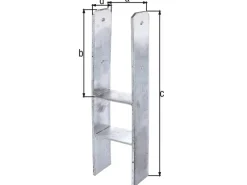 H-Pfostenträger 121 x 400 / 800 x 80 mm Feuerverzinkt*Alberts Discount
