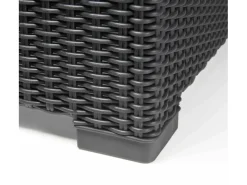 Allibert Lounge-Gartenmöbel|California 3-Sitzer Anthrazit mit Kissen Sand-Rattanoptik