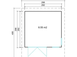 Gartenhaus Aldo-28 D 346 cm x 406 cm Flachdach*Alpholz Clearance