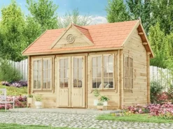 Gartenhaus CLOCKHOUSE-28 Satteldach Imprägniert 400 cm x 296 cm*Alpholz Sale