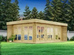 Kinder Alpholz Kinder-Gartengeräte|Gartenhaus Viva B Flachdach Unbehandelt 549 cm x 668 cm