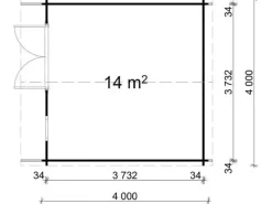Kinder Alpholz Kinder-Gartengeräte|Holz-Gartenhaus Roger-34 Natur 400 cm x 400 cm Imprägniert