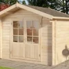 Kinder Alpholz Kinder-Gartengeräte|Holz-Gartenhaus Roger-34 Natur 300 cm x 300 cm Imprägniert