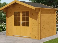 Kinder Alpholz Kinder-Gartengeräte|Holz-Gartenhaus Roger-34 Natur 300 cm x 300 cm Imprägniert