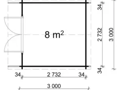 Kinder Alpholz Kinder-Gartengeräte|Holz-Gartenhaus Roger-34 Natur 300 cm x 300 cm Imprägniert