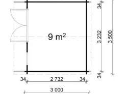 Kinder Alpholz Kinder-Gartengeräte|Holz-Gartenhaus Roger-34 Natur 350 cm x 300 cm Imprägniert