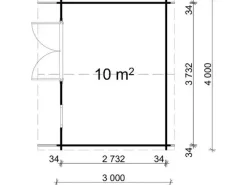 Kinder Alpholz Kinder-Gartengeräte|Holz-Gartenhaus Roger-34 Natur 400 cm x 300 cm Imprägniert