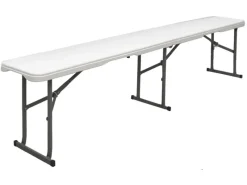 AMANKA Bierzeltgarnituren|Gartenbänke|Bierbank aus Kunststoff 182 x 27 x 43 cm - Weiß - Klappbar