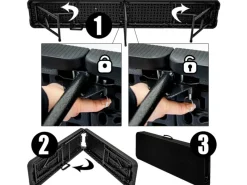 AMANKA Bierzeltgarnituren|Bierbank 2er-Set Kunststoff 183 x 30 x 43 cm - Schwarz