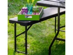 AMANKA Bierzeltgarnituren|Bierbank 2er-Set Kunststoff 183 x 30 x 43 cm - Schwarz