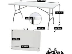 AMANKA Bierzeltgarnituren|Bierzeltgarnitur für 8 Personen 180 x 70 x 74 cm - Weiß