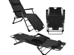 Campingliege 178 x 65 x 36 cm bis 120 kg Belastbar Schwarz*AMANKA Sale