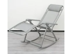 AMANKA Sonnenliegen|Campingliege 178 x 70 x 96 cm bis 100 kg Belastbar Grau