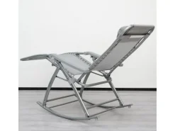 AMANKA Sonnenliegen|Campingliege 178 x 70 x 96 cm bis 100 kg Belastbar Grau