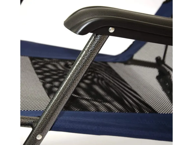 AMANKA Sonnenliegen|Campingliege 153 x 60 x 43 cm bis 100 kg Belastbar mit Nackenstütze Blau