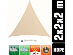 AMANKA Sonnensegel|HDPE Sonnensegel - 2x2x2m Dreieck