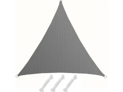 HDPE Sonnensegel - 3 x 3 x 3 m Dreieck Grau*AMANKA