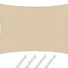 HDPE Sonnensegel - 4 x 6m Rechteckig Beige*AMANKA