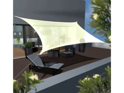 HDPE Sonnensegel - 4 x 6m Rechteckig Beige*AMANKA