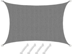 HDPE Sonnensegel - 3 x 2 m Rechteckig Grau*AMANKA Outlet