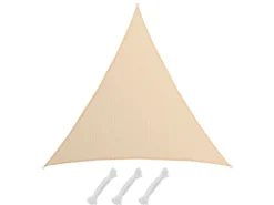 HDPE Sonnensegel - 7 x 7 x 7 m Dreieck Beige*AMANKA Best