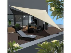 HDPE Sonnensegel - 7 x 7 x 7 m Dreieck Beige*AMANKA Best