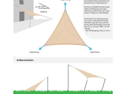 HDPE Sonnensegel - 7 x 7 x 7 m Dreieck Beige*AMANKA Best