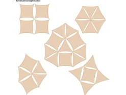 HDPE Sonnensegel - 3 x 3 x 4,2 m Rechtwinklig Beige*AMANKA Outlet