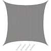 HDPE Sonnensegel Wasserdurchlässig - 4 x 4 m Quadratisch Grau*AMANKA Discount
