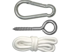 Hängematten Befestigung mit Karabiner Schraube & Seil bis 160 kg*AMANKA