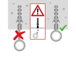 Hängematten Befestigung mit Karabiner Schraube & Seil bis 160 kg*AMANKA