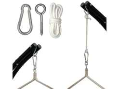 Hängematten Befestigung mit Karabiner Schraube & Seil bis 160 kg*AMANKA