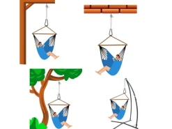 Hängematten Befestigung mit Karabiner Schraube & Seil bis 160 kg*AMANKA